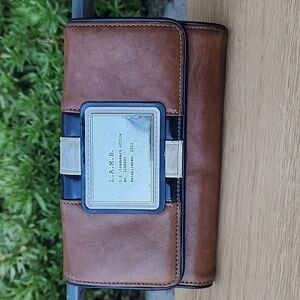 L.A.M.B. Brown Black and White Wallets with Structured Design